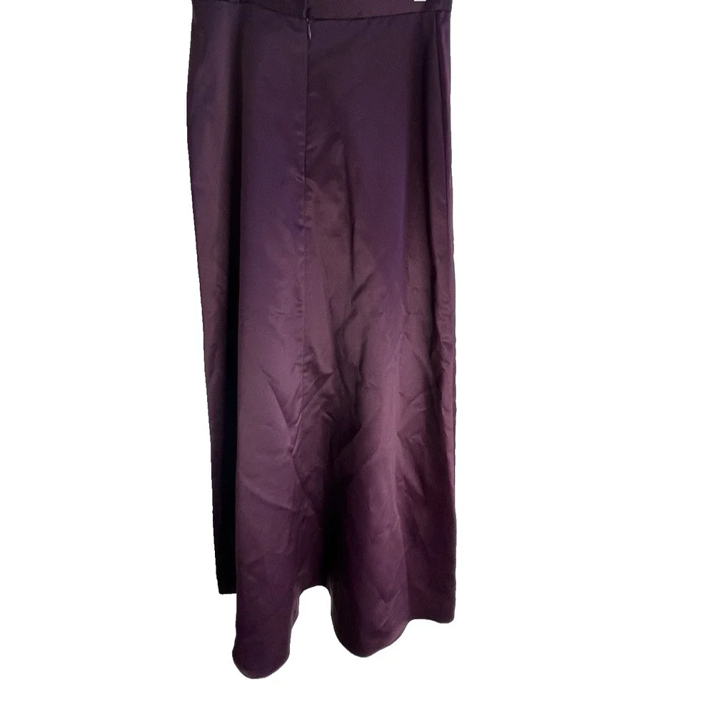 Vtg Purple Maxi Skirt‎ Whimsigoth Witchy Satin Vamp Sexy Formal Women 9/10